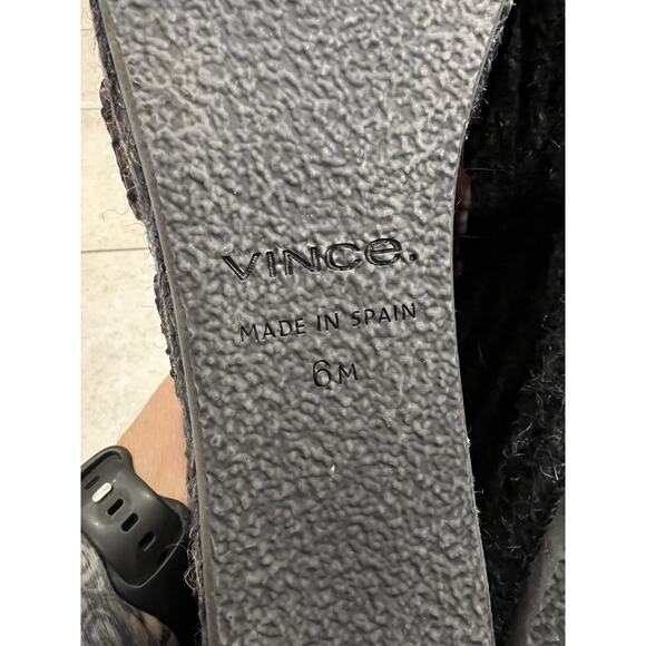 Vince Mahogany Brown Leather Sabella Espadrille Wedge Slip On Sandal Sz 6 - Picture 8 of 8